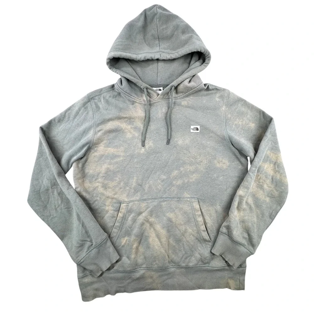 The North Face Men's Gray Green Tie Dye‎ Hoodie Pullover Sweatshirt Small